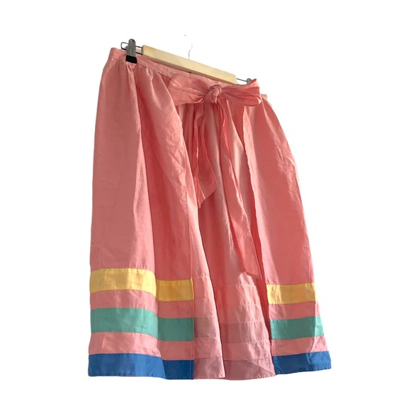 Beautiful Vintage striped apron, sash in back, with pocket, excellent condition - Picture 3 of 16